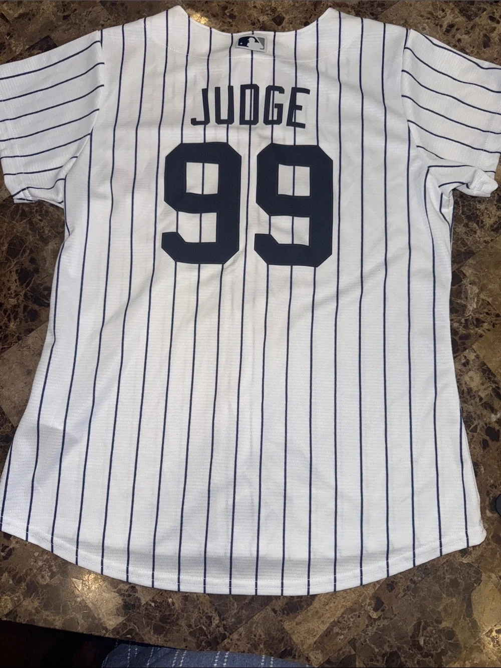 Nike White Pinstripe New York Yankees Button-Up Jersey Women’s Size Medium #99 - Picture 2 of 13